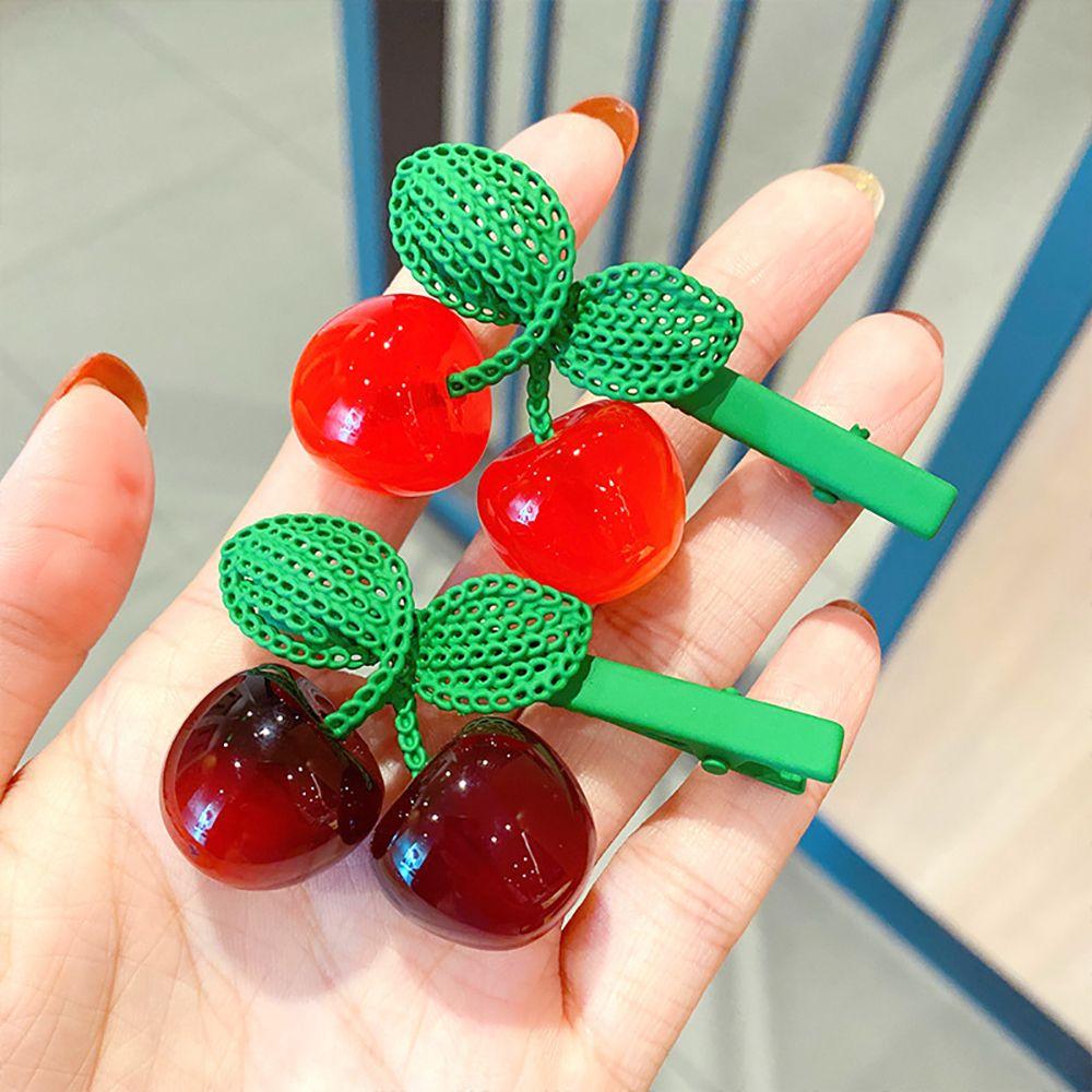 

Fruit Girls Zinc Zinc Alloy Headwear Hair Accessories Women Hair Clips Korean Style Barrettes Cherry Hairpin вина червоного кольору
