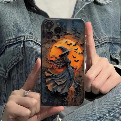 Halloween Witchy Phone Case for IPhone 16/15 Pro Max Shockproof Phone Cover with Hard PC & Soft TPU Anti-Scratch 360 Dgrees Protection Phone Acessary
