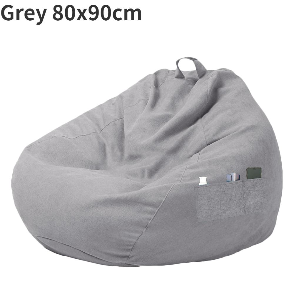 

Lazy Sofa Cover With Three Side Pockets Chair Covers Without Filler Lazy Seat Bag Cover Pouf Couch Tatami Living Room Beanbags