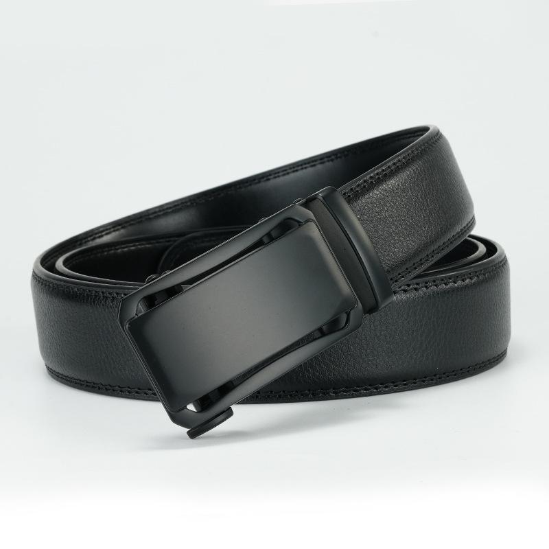New Men's Genuine Leather Belt with Automatic Buckle Cowhide Belt