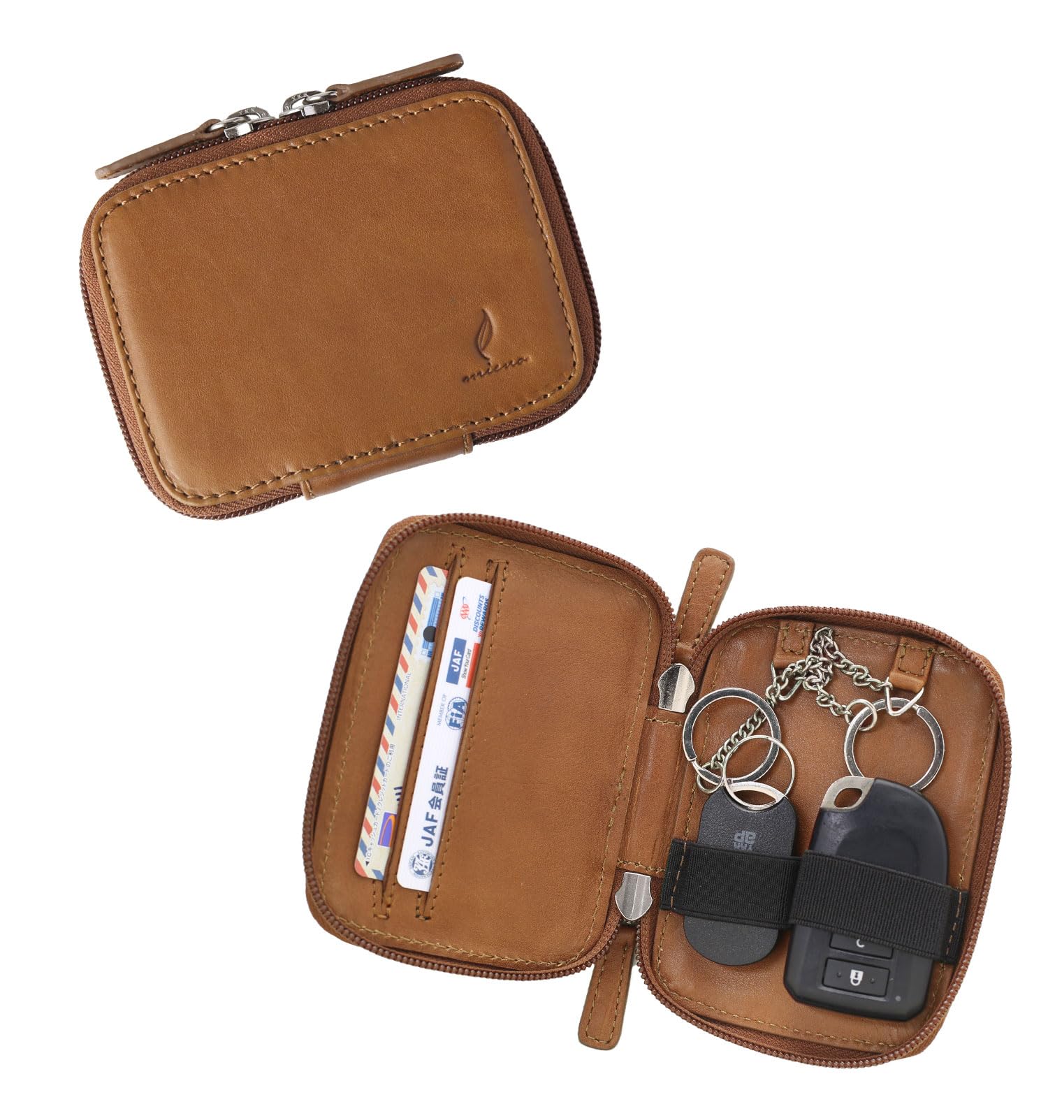 

Smart Key Storage for 2 Key Compatible with Smart Keys Camel [mieno] Case, Cards, Men s, Women s, Case, (No Grain, Brown)