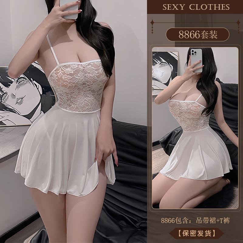 Sex underwear pure lust transparent suspender large size sexy suit lace nightdress splicing nightdress home girl