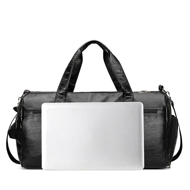 Δερμάτινη τσάντα ταξιδιού PU μεγάλης χωρητικότητας Ανδρική τσάντα επιβίβασης με τρόλεϊ, τσάντα γυμναστικής διαχωρισμού υγρό και στεγνό