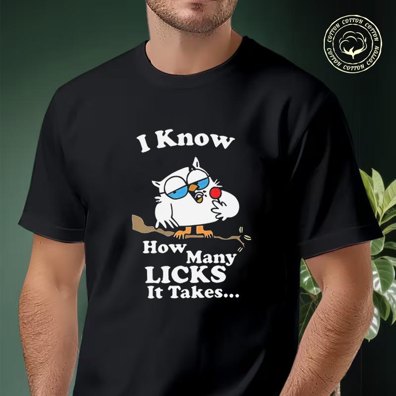 Motorcycle I Know How Many Licks It Takes Letters T-Shirt Men Hip Hop Streetwear Unisex Casual