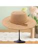 Vintage Western Wide Brim Felt Fedora Hat With Decorative Band For Women And Men