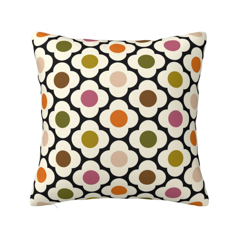 Orla Kiely Fiori Scandinavi Federa Cuscino Arredo Casa Quadrata Poliestere Stampa Double Face