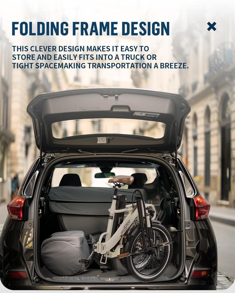 Skládací elektrokolo ONESPORT 20" 250W motor Maximální rychlost 25 km/h 48V 17AH Maximální dojezd 120 km Nosnost 150 kg OT16