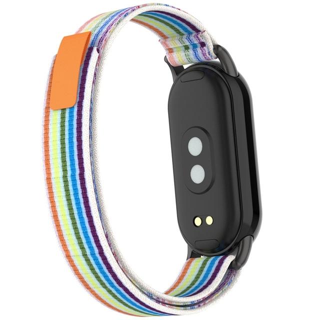 

Нейлоновый дышащий ремешок для Xiaomi Mi Band 8 9 Браслет Металлическая головка Частицы Летний сменный ремешок for Mi Band 9