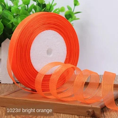 12 mm(45 Meter/Rolle) Organzaband Geschenkband Weihnachtsfeier Haus DIY Geschenkverpackung Hochzeitsdekoration Bänder DIY Chiffonbänder