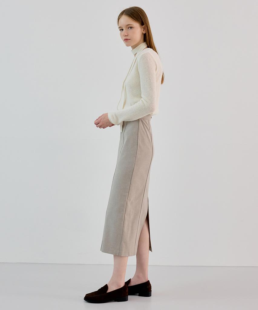 Noing Wool Long Skirt (Beige)
