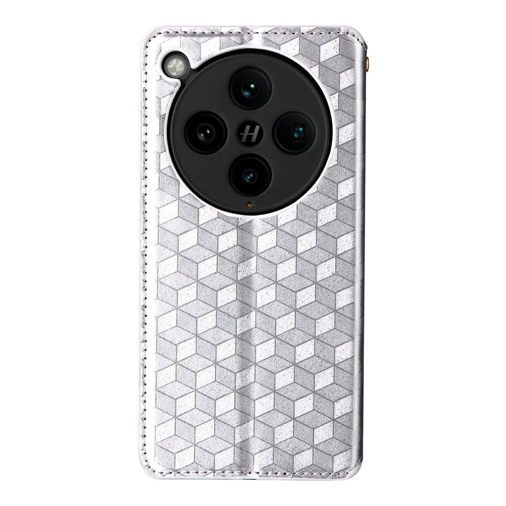 Etui portfelowe dla Oppo Find X8 Pro 5G, skórzane etui na telefon z wytłaczanym rombem