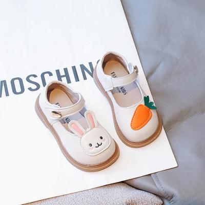 Spring Girl Leather Shoes Mary Jane Fashion Children Princess Shoes Cartoon Rabbit Kids Causal Versatile Single Shoes Non-slip