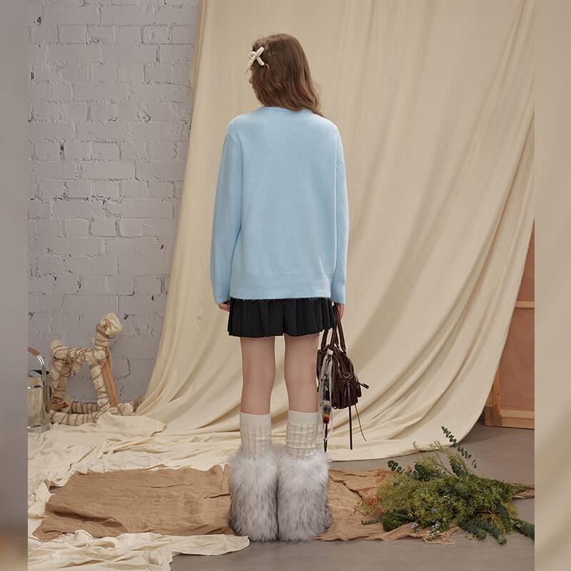 UNIFREE Women's Dog Embroidery Knitted Cardigan