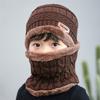 Adult and Children Winter Fleece Hat Scarf Thicken Knit Windproof Hats Bib Scarves Children Parent-child Hat
