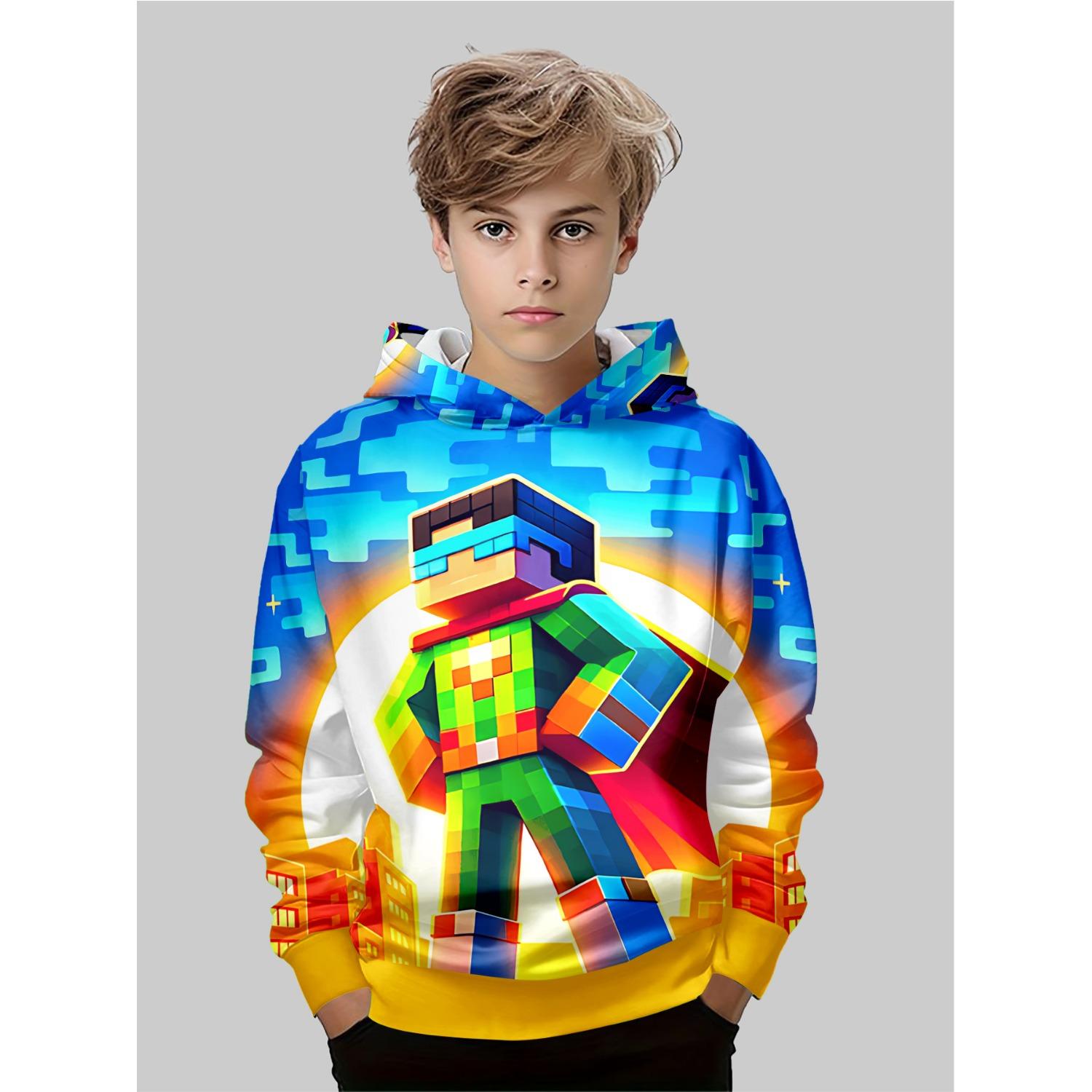 

Новое аниме худи, мультяшная детская одежда для мальчиков и девочек, осенняя одежда с длинным рукавом, подходит для детей в возрасте 5-14 лет 9-10Y