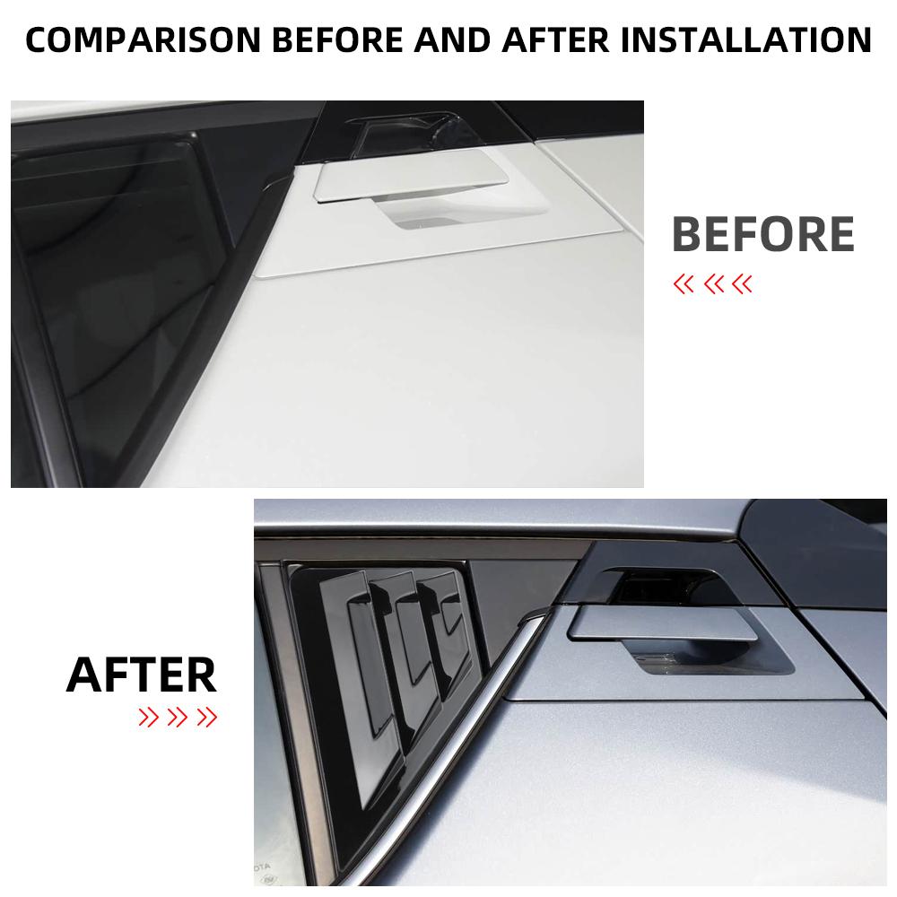 Car Rear Triangle Window Shutters Cover for Toyota C-HR CHR C HR 2016 - 2022 Window Louvers Trim Sticker Styling Accessories