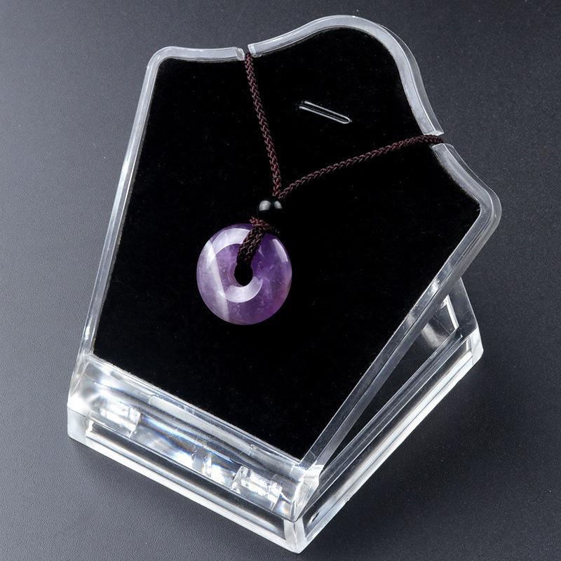 Agate Stone Peace Clasp Necklace Doughnut Woven Pendant Men'S And Women'S Jewelry Small Gifts