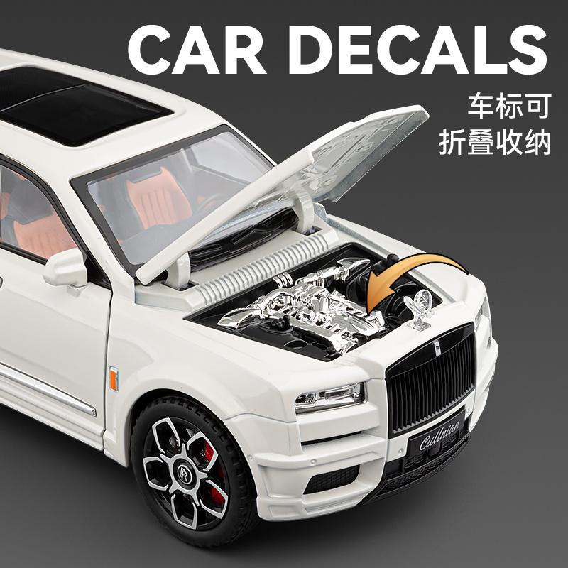 1:20 Rolls Royce Cullinan Black Badge Alloy Model Metal Diecast Car Model Sound And Light Children Toy Collectible Birthday Gift