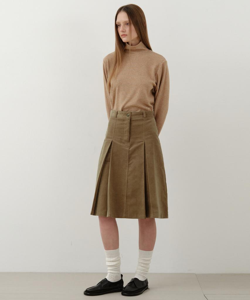 Wednesday Oasis For Woman Fuzz Stripe Turtleneck Tee_Warm Yellow(W25-Tp51)