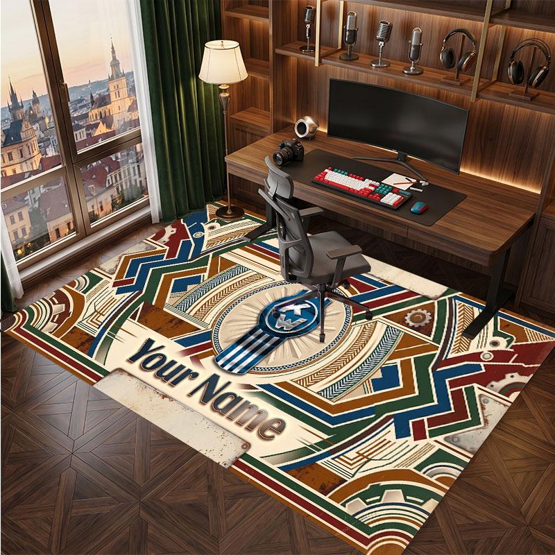 Kenworth Personalized Crystal Velvet Carpet, Customized Name Text Soft Anti‑Slip Rug for Living Room Bedroom