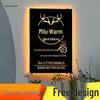 Wall-Mounted Custom Luminous Wrought Iron Clothing Store Signboard