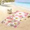 Daisy Pattern on Pink Checkered Background Beach towel quick-drying for travel outdoor sports jogging beach and swimming