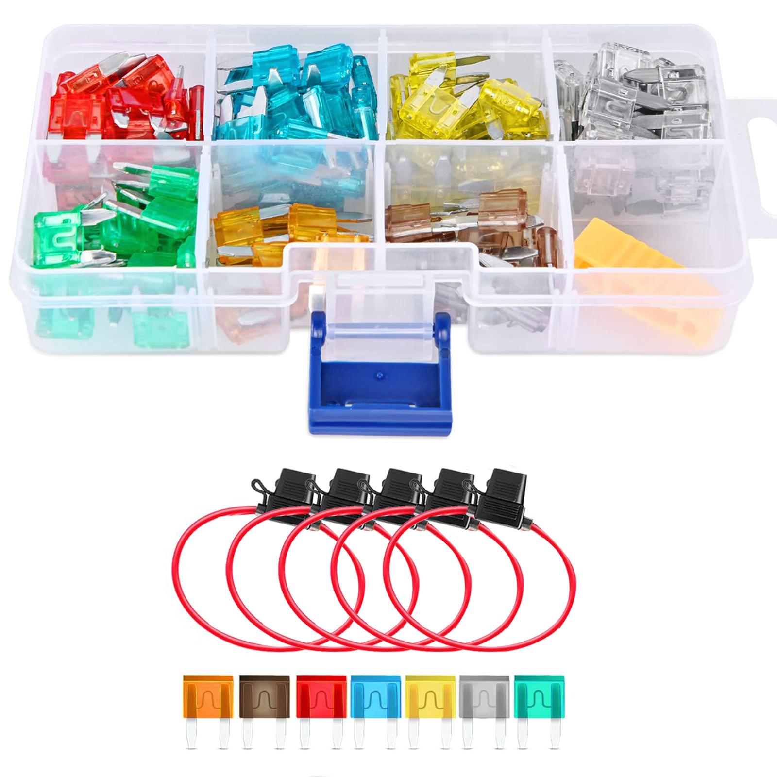 

120/140PcsFuses Automobile Standard Blade Car Fuses Fuses Assorted for Marine, Campers,2/3/5/7.5/10/15/20/25/30/35/40Amp