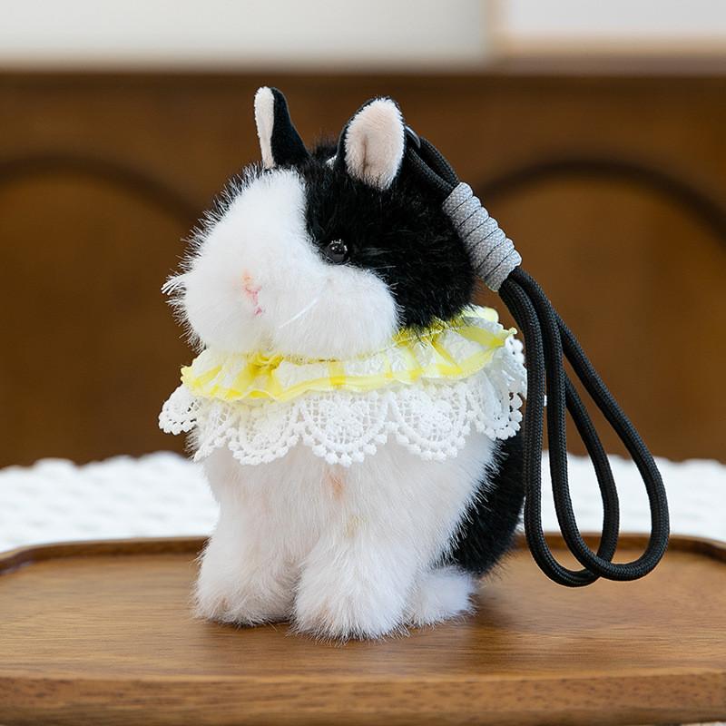 Rabbit Plush Cuter Ornament With Lace Scarf Decoration For Home Gift Office