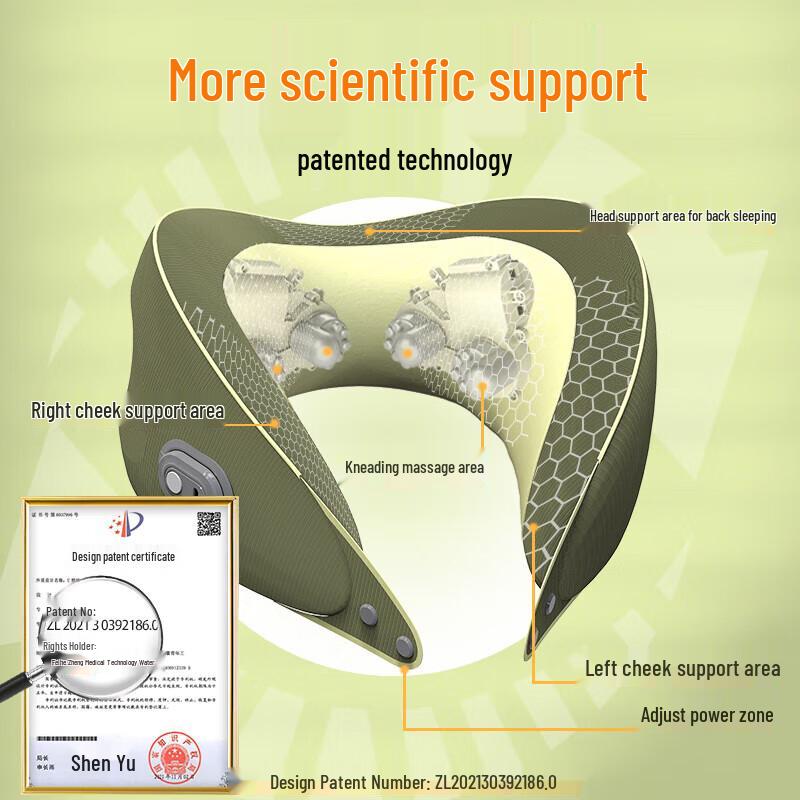 Hezheng HZ-U2 Portable U-Shape Neck Massager with Heat & Kneading