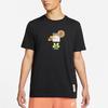Nike Plant Pattern Print Round Neck Casual T-Shirt Men Tops Black DQ1034-010