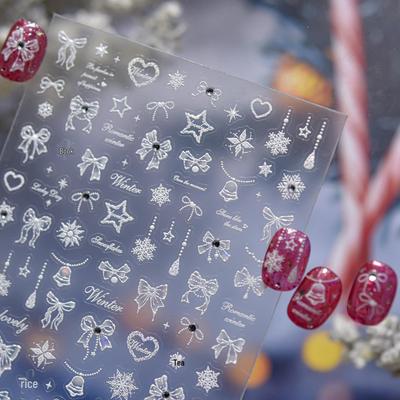 Tomoni Crystal Diamond Snowflake Nail Art Stickers - DIY Winter Crushed Ice Decoration
