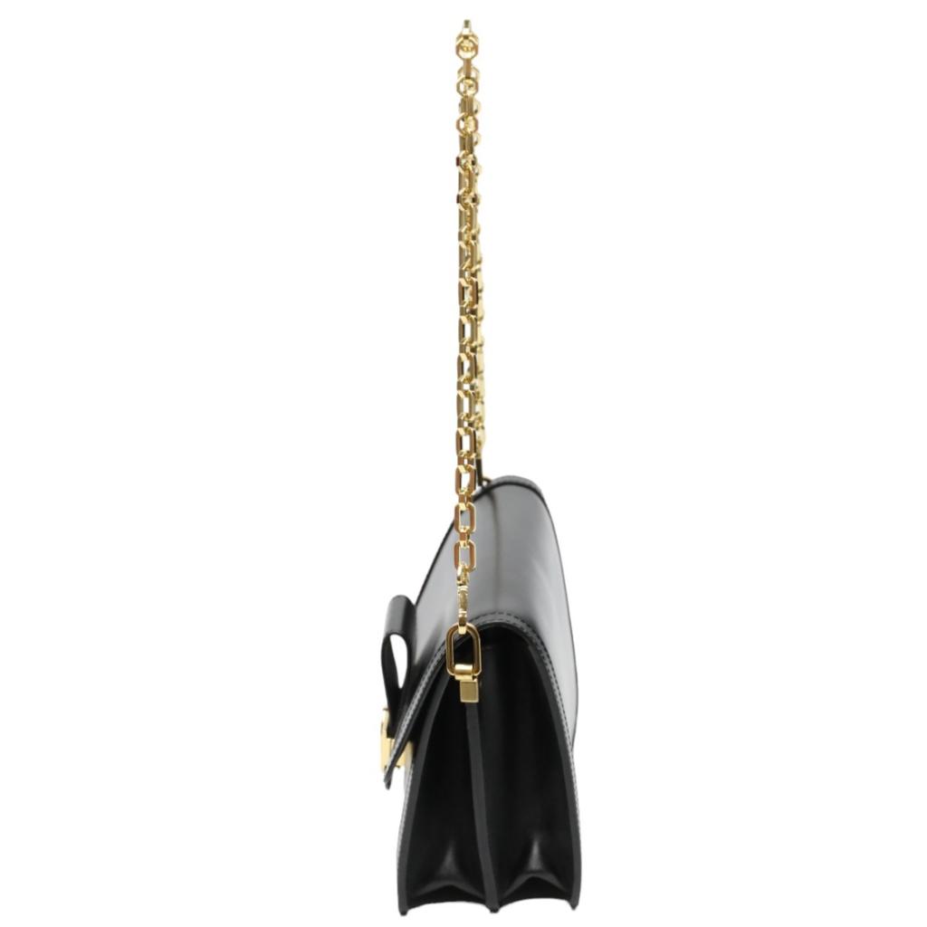 Louis Vuitton LV Lock Chain Shoulder Bag Calfskin Noir Women M55821 Used