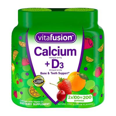 Calcium + D3 Gummy Vitamins For Adults (100 Gummies X 2 Pack), 1 Set