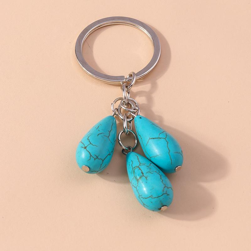 

Retro Ethnic Turquoise Flower Keychain Love Heart Key Ring Pendants for Women Girls Handbag Decor Handmade Key Chain Gifts