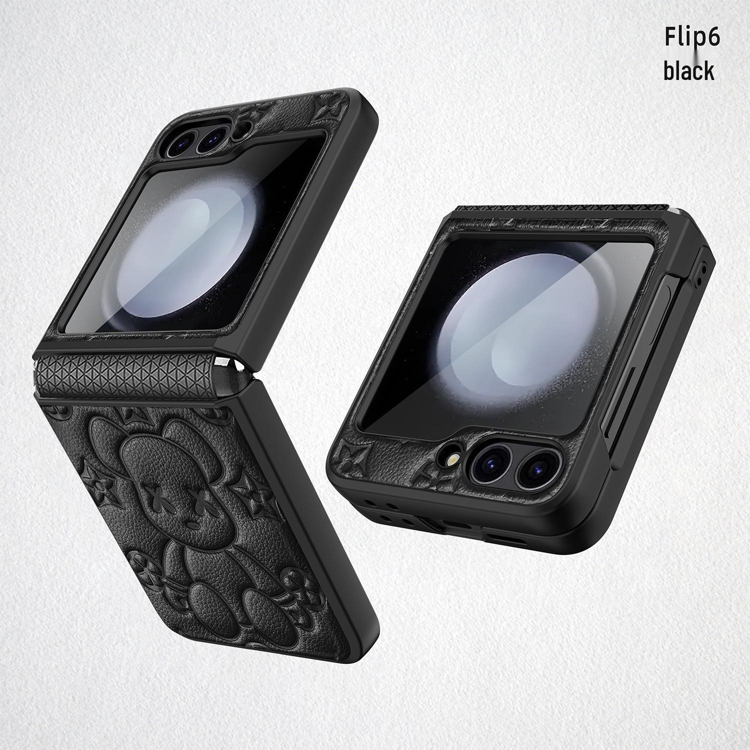 

Samsung Flip6 Protective Case - Violent Bear Design with Case-Film Integration and Hinge Protection Galaxy ZFlip5 чёрный