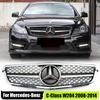 Chrome Black AMG Style Racing Grille With OE Style Emblem Logo For Mercedes Benz C-Class W204 2008-2014 C180 C200 C250 C300 C350