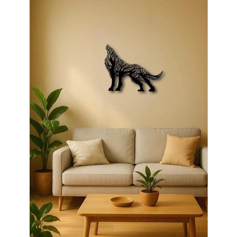 Gothic Wolf Metal Wall Art Black Animal Decor Spiritual Mystic Gothic Home Decor