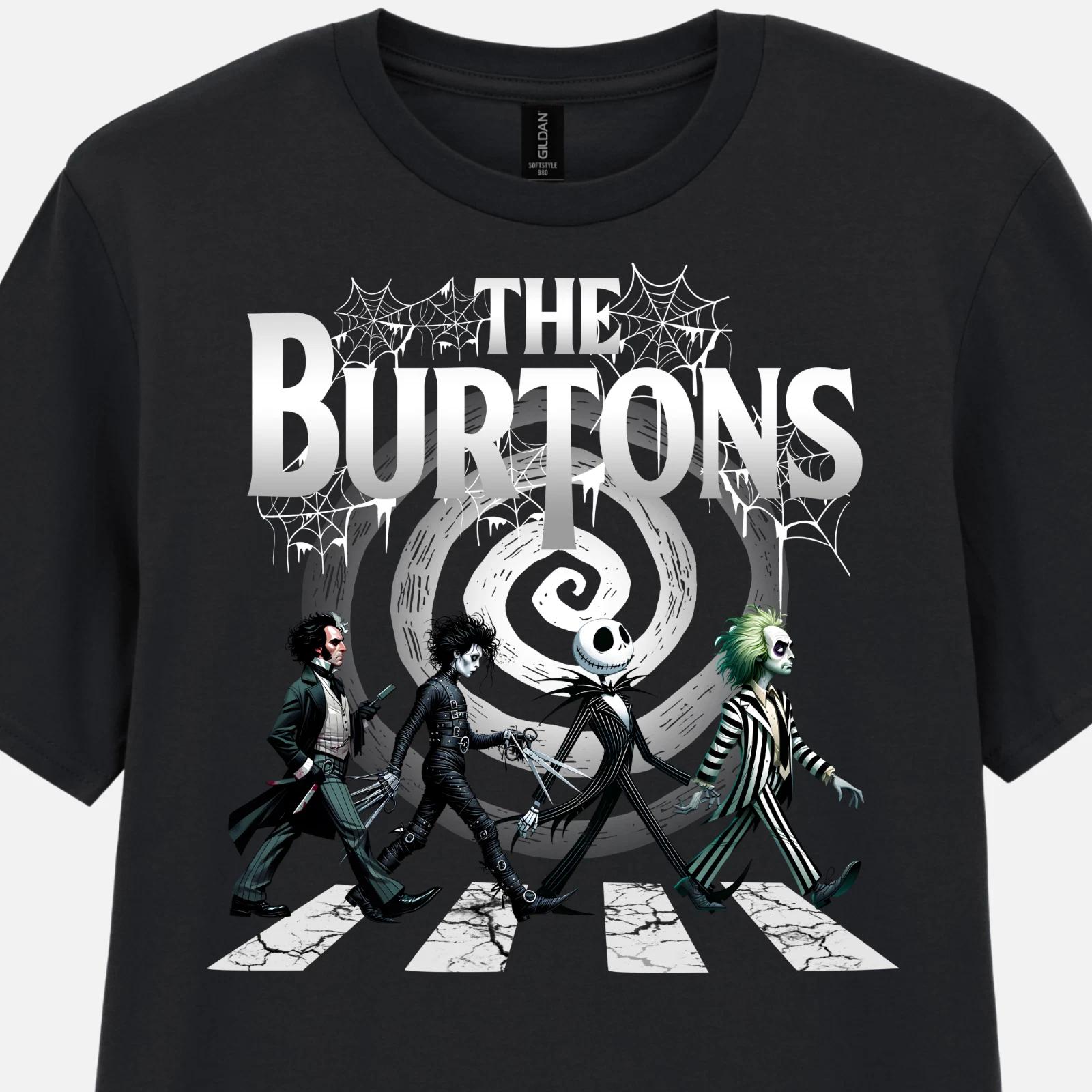 The Burtons Parody T-Shirt Mens Funny Music Movie Tee Beetlejuice Gift for Dad S