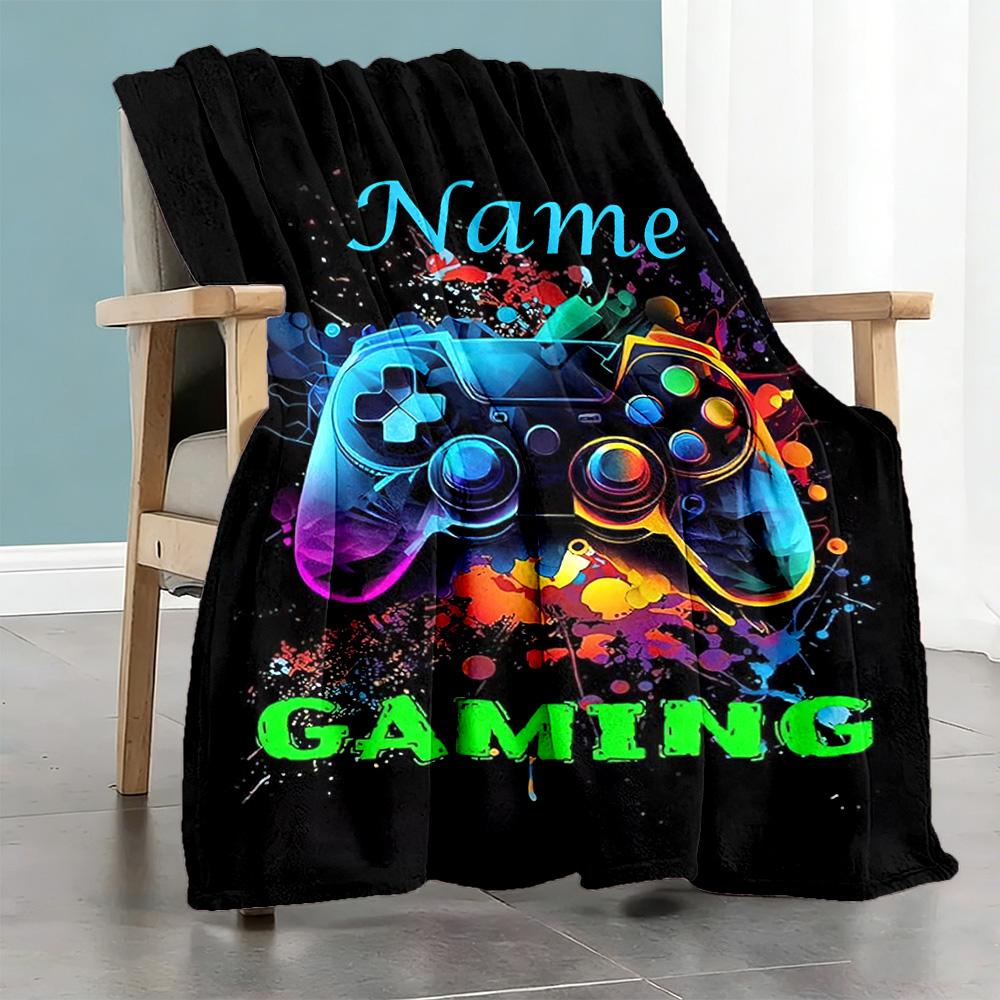 Game Enthusiast565 Customize Text Blanket Throw Customizable Blanket Comfortable Suitable for Chair Bed Picnics Office Chair for All Occasions