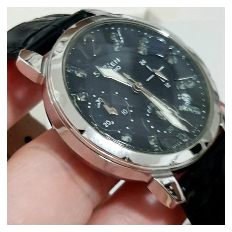 Casio SHEEN series three-hand three-eye unicorn date display Swarovski crystal embellishment waterproof quartz movement leather strap SHN-5010L-1A