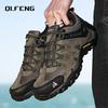 Men's Outdoor Sneaker Mountaineering Large Footwear Men's Genuine Leather Walking Shoes Autumn Winter Couples Casual Shoes