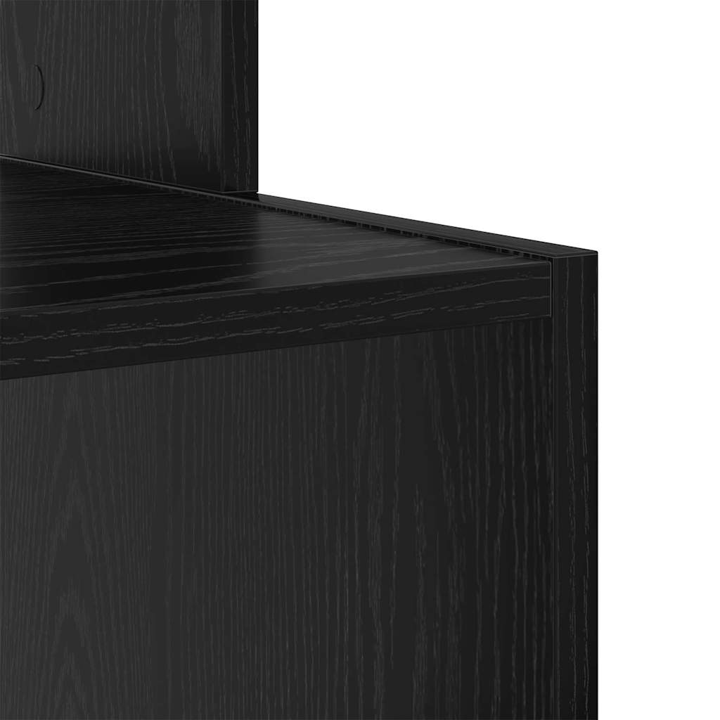 Desk with Shelf Black Oak Effect 106 x 41 x 88.5 cm