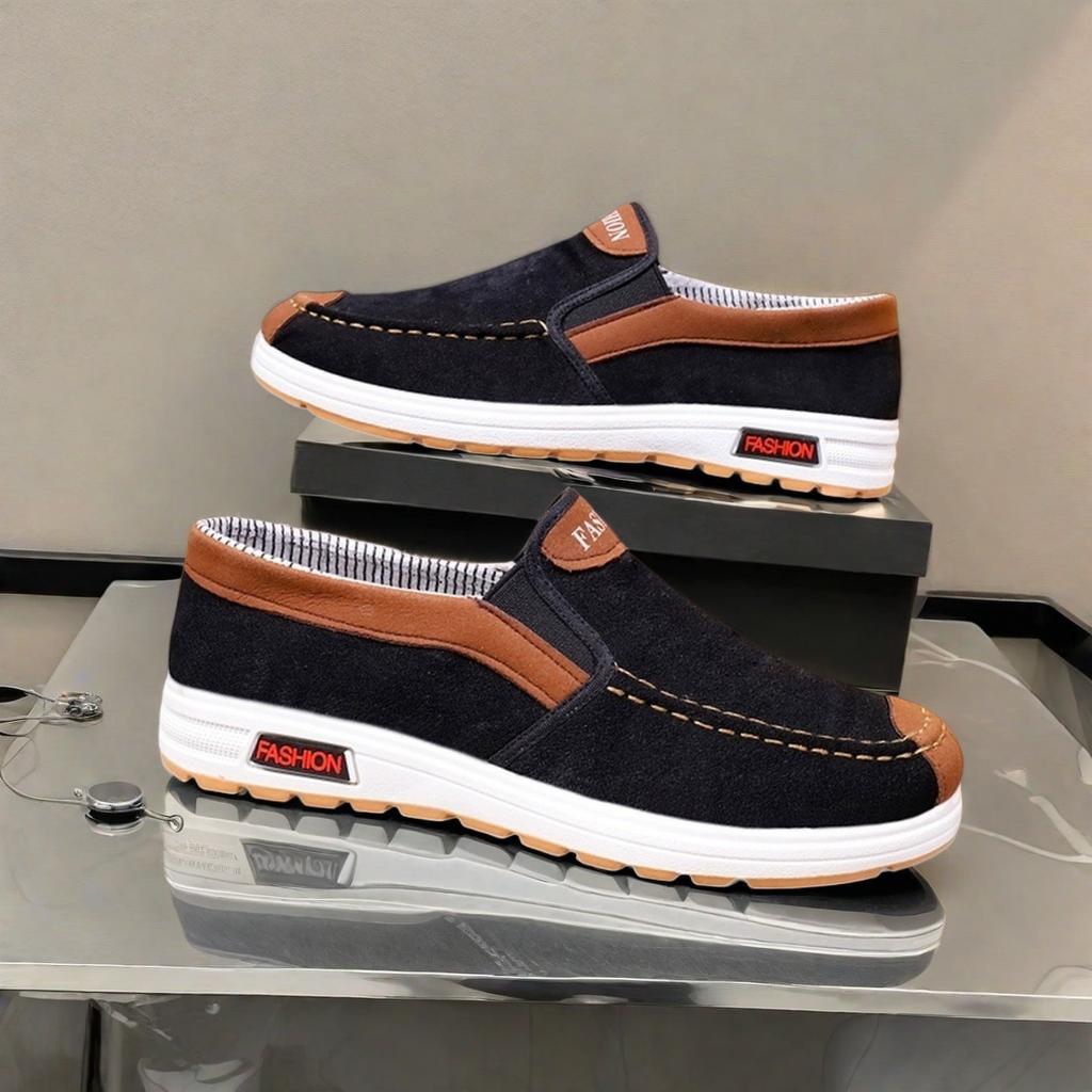 Autumn old Beijing cloth shoes men's beef tendon sole work shoes breathable casual shoes middle-aged and elderly lazy shoes casual shoes