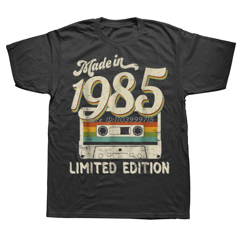 Funny Made In 1985 Limited Edition 39th Birthday Cassette Tape T Shirt Cotton Streetwear Short Sleeve Birthday Gifts T-shirt Men S разноцветный
