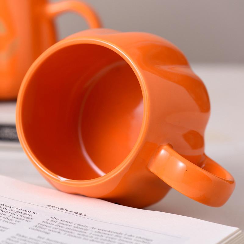 400ML Pumpkin Shape Mugs Halloween Theme Water Cup Milk Coffee Mug for Home Office Creative Festival Gift Decorative Accessories