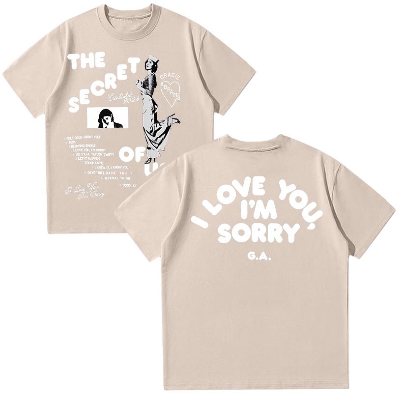 Gracie Abrams The Secret of Us Graphic T-Shirt Women Cotton Casual Short Sleeves Top Fashion Hip Hop Harajuku Unisex Tee Clothes