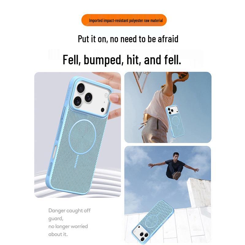 Summer Dopamine Mesh Breathable MagSafe Case for Apple 17 Pro Max - Drop-Proof, Magnetic, Thin & Light