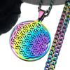 Yoga Flower of Life Stainless Steel Necklace for Women Men Gold Color Aesthetic Seed of Life Sacred Geometry Chain Jewelry N4834