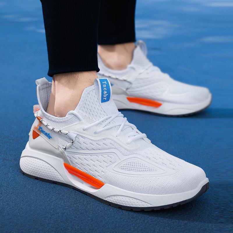 High quality summer men's low-top breathable mesh light running shoes thick-soled shock absorption comfortable training casual sports shoes
