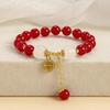 1Pcs Charm Talismans Jewelry Red Natural Jade Beads Bracelet Luxury Gemstone Accessories  Gifts For Women